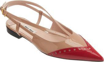 Miu Miu Twotone Slingback Ballet Flat - Lyst
