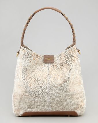 Olivia Harris Gahan Metallic Hobo Bag Whitespice - Lyst