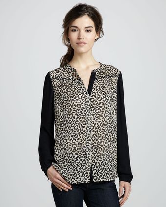 Rebecca Taylor Leopard-print Georgette Shirt - Lyst