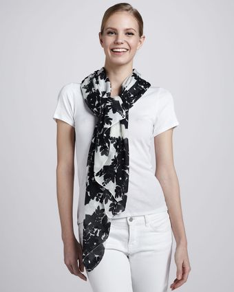 Thakoon Floral Wallpaper Scarf Blackivory - Lyst