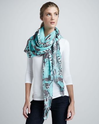 Thakoon Zebraprint Scarf Aqu - Lyst