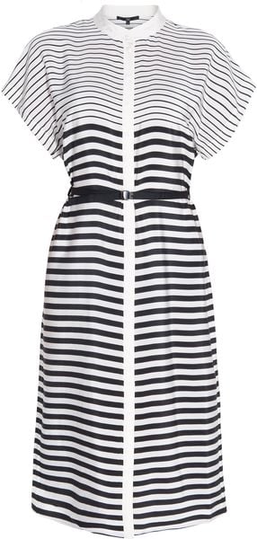 Tibi Silk Stripe Long Shirt Dress - Lyst
