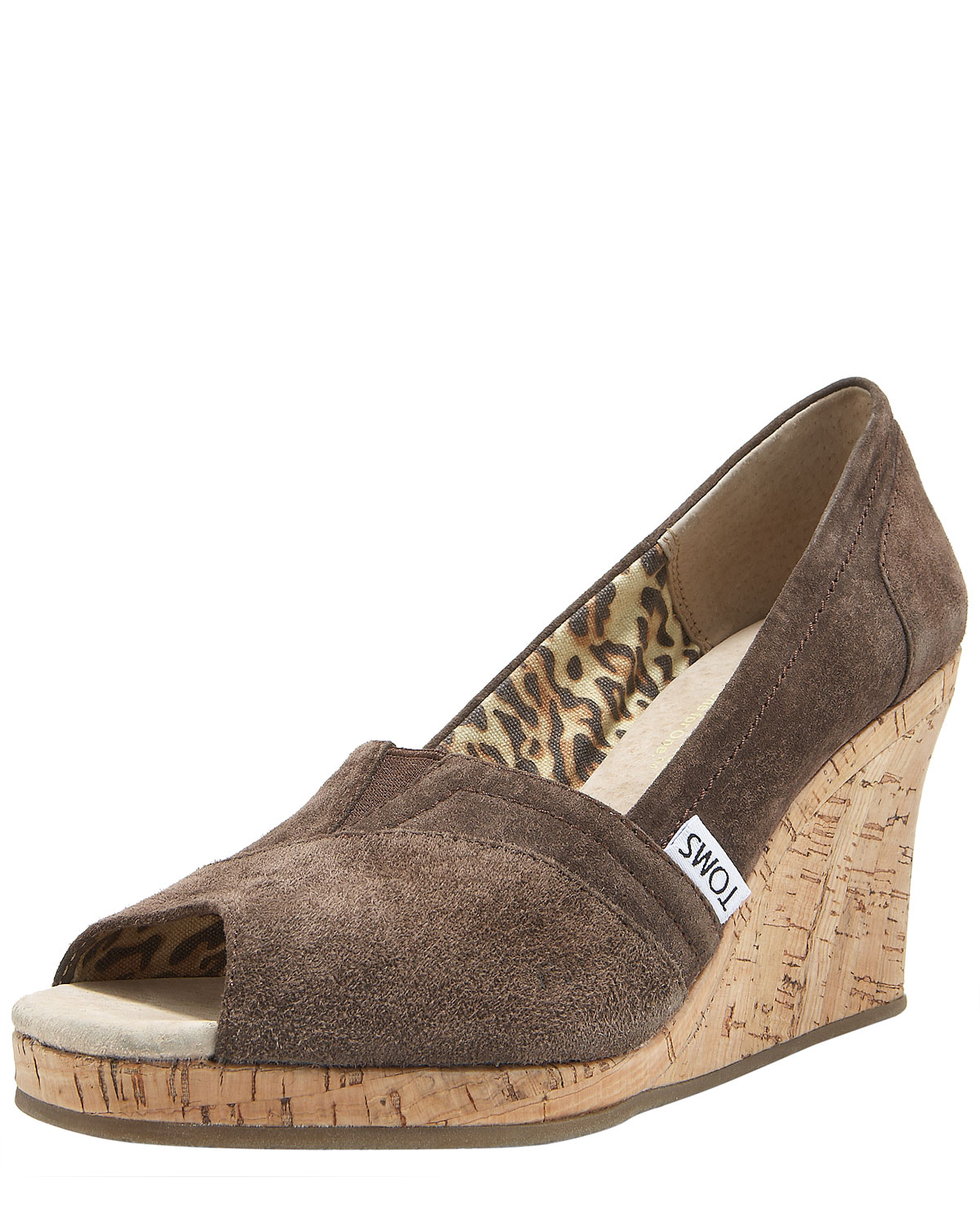 toms brown wedges