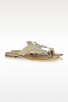 Antik Batik Krista Embroidered Thong Sandal - Lyst