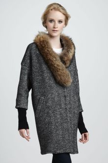 Elizabeth And James Valentina Fur Collar Coat - Lyst