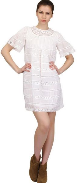 Etoile Isabel Marant Lace On Cotton Voile Dress - Lyst
