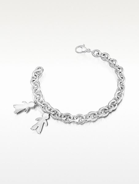 Forzieri Sterling Silver Children Charms Chain Bracelet in Silver