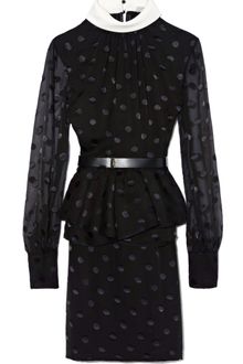 Jason Wu Long Sleeve Peplum Dress with Belt - Lyst
