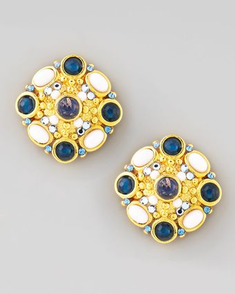 Jose & Maria Barrera Cluster Button Clip Earrings - Lyst