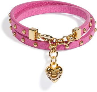 Juicy Couture Passion Pink Double Wrap Leather Bracelet - Lyst