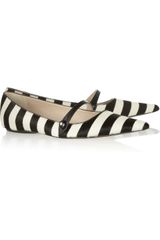 Marc Jacobs Striped Calf Hair Flats