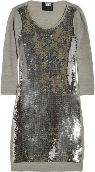 Markus Lupfer Sequined Merino Wool Dress - Lyst