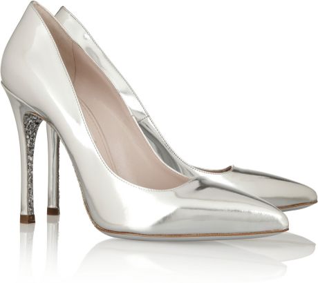 miu miu silver glitter shoes