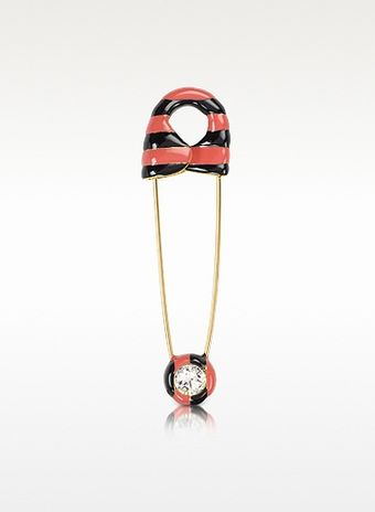 Sonia Rykiel Striped Safety Pin Brooch - Lyst
