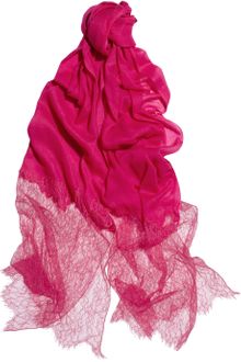 Valentino Lacetrimmed Fineknit Wool Scarf - Lyst