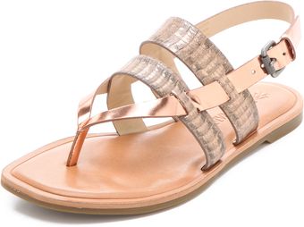 Vera Wang Annie Metallic Sandals - Lyst