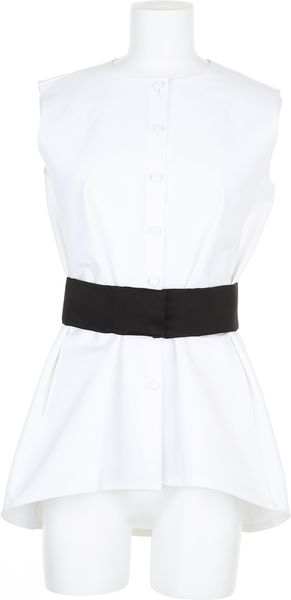 Dior Cotton Sleeveles Blouse - Lyst