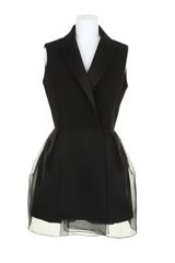 Dior Tuxedo Sleeveless Dress in Silk and Chiffon