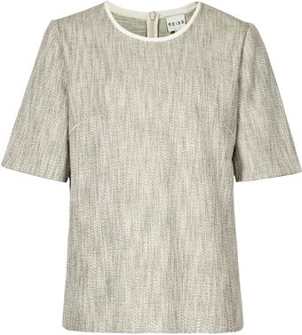 Reiss Thea Tweed Tshirt - Lyst