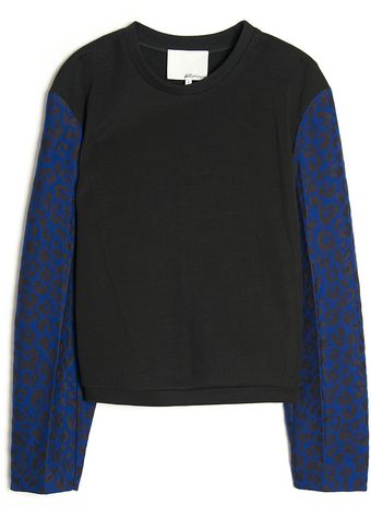 3.1 Phillip Lim Leopard Sleeve Pullover - Lyst