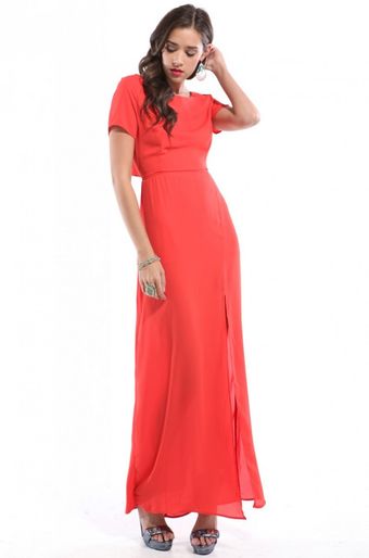Akira Slit Side Open Back Maxi Dress - Lyst