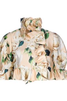 Dolce & Gabbana Floralprint Cropped Jacket - Lyst