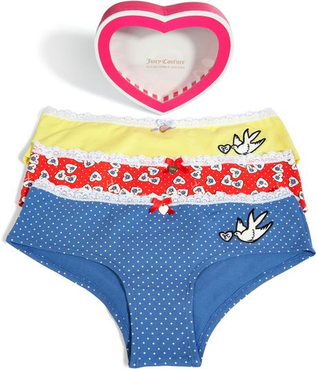 Juicy Couture Multicolor Valentines Hearts Panty Set In Yellow