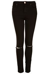 Moto Black Rip Knee Jamie Jeans