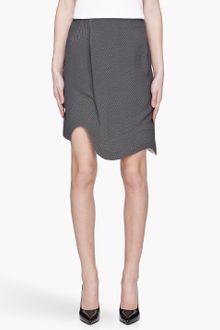 Mugler White and Black Wavehem Skirt - Lyst