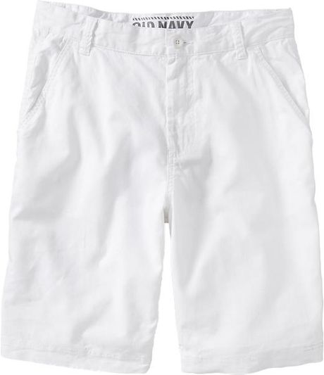 Old Navy Linen Blend Shorts in White (bright white) | Lyst