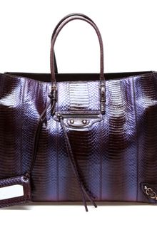 Balenciaga Papier Twotone Python Tote Bag - Lyst