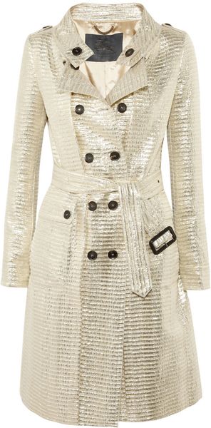 Burberry Prorsum Metallic Jacquard Trench Coat - Lyst