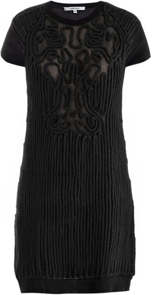 Carven Cornley Detail Knitted Dress - Lyst