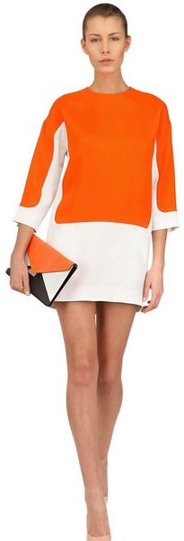 Celine Color Block Viscose Cady Dress - Lyst