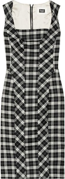 D&G Checked Wool-Blend Dress - Lyst