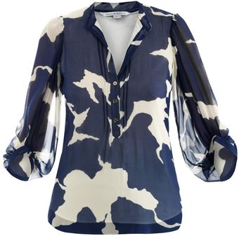 Diane Von Furstenberg Printed Top - Lyst