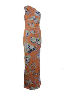 Emilio Pucci One Shoulder Butterfly Print Long Dress - Lyst