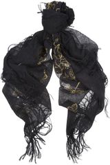 Gucci Floral Print Linen Cashmere and Silk Blend Scarf