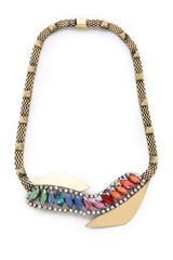 Iosselliani Brass Necklace with Rhinestones