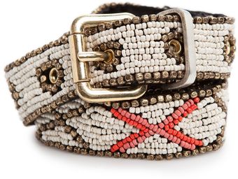 Mango Touch Beaded Cotton Belt - Lyst
