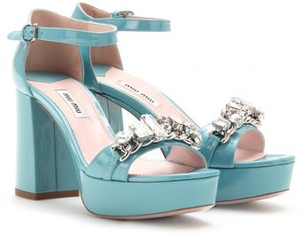 Miu Miu Patent Leather Platform Mary-janes - Lyst
