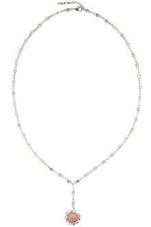 Miu Miu Crystal Embellished Pendant Necklace - Lyst