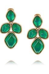 Oscar de la Renta 24karat Goldplated Cabochon Clip Earrings
