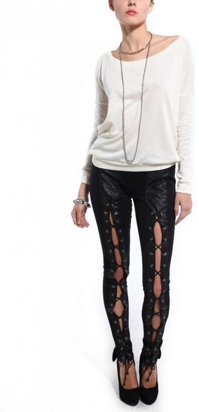Reverse Reverse Criss Cross Laced Leggings - Lyst