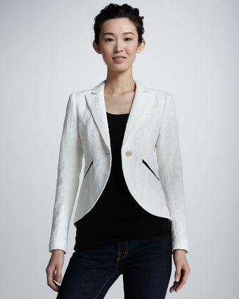 Smythe Lace Cut-Away Blazer White - Lyst