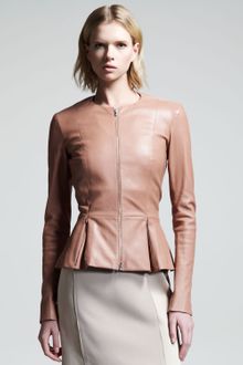 The Row Stretch Leather Peplum Jacket - Lyst