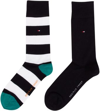 Tommy Hilfiger 2 Pack Fun Rugby Stripe Socks - Lyst