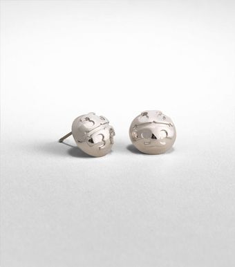 Tory Burch Small Domed Logo Stud Earring - Lyst