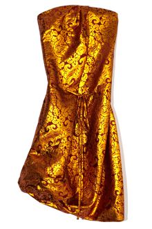 Wes Gordon Damask Brocade Drawstring Bustier Dress - Lyst
