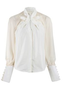 Zac Posen Long Sleeve Double Bow Neck Blouse - Lyst